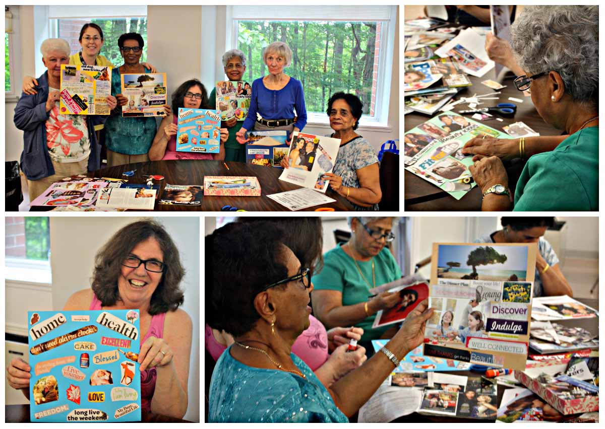 Vision board activity that artfully expresses living your best life through thoughtful words and images.