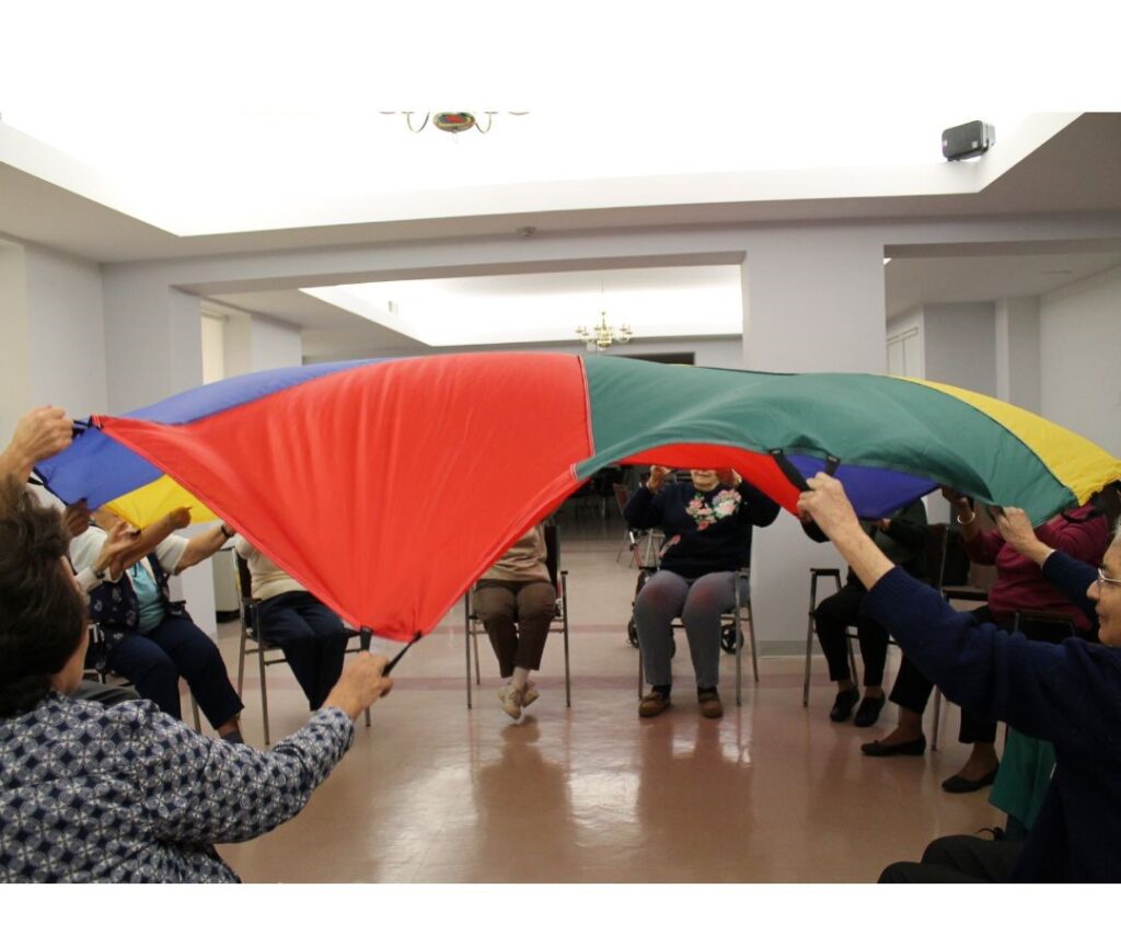 seniors participating in a recreational group activity