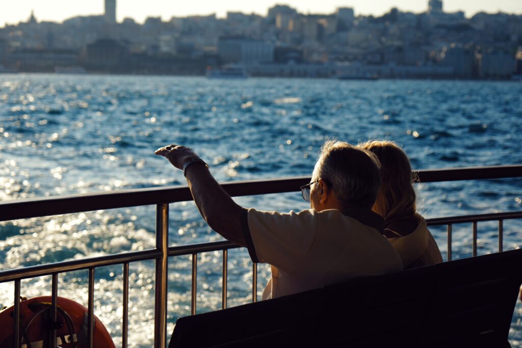 seniors looking at the ocean